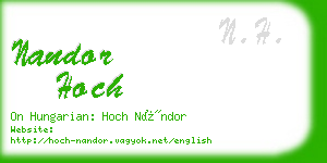 nandor hoch business card